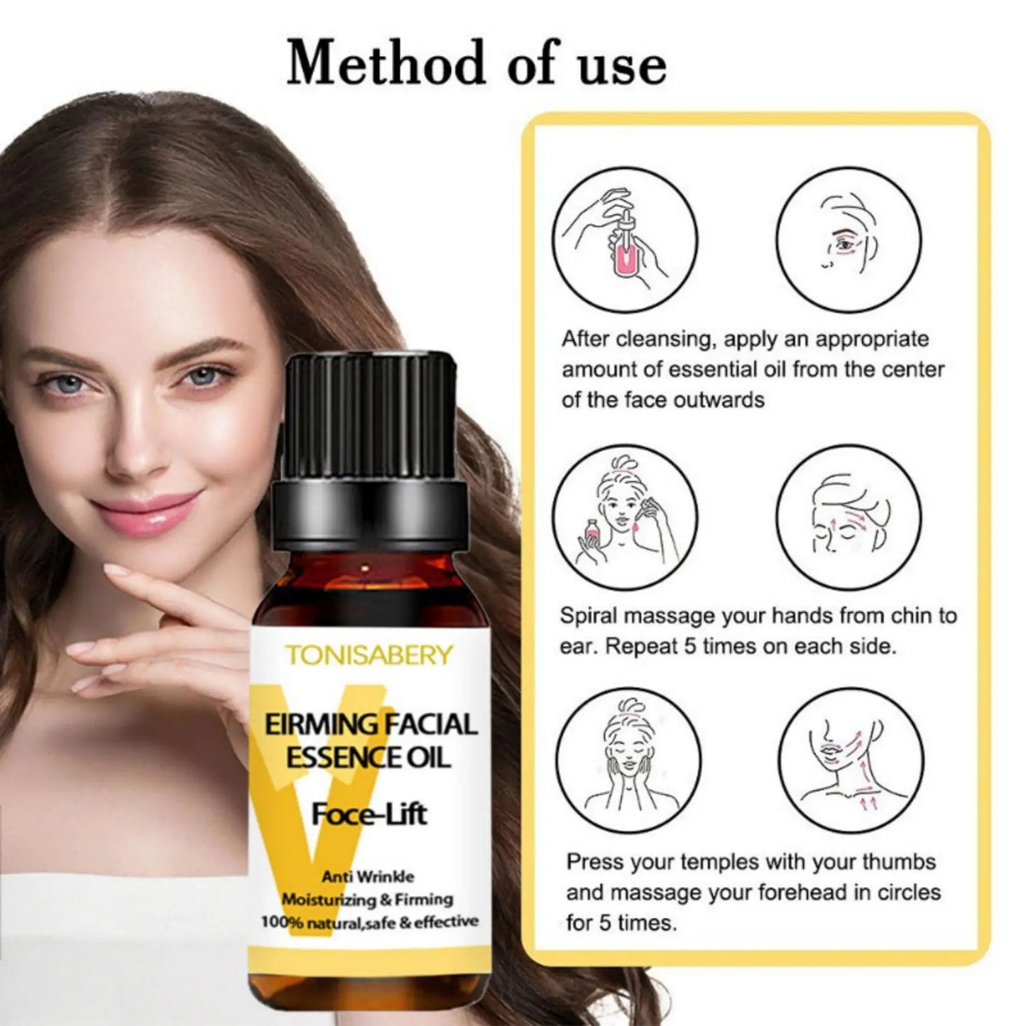 Anti Wrinkle Essence Instant Slimming Face Oil V Face Essential Oils Lifting Firming Thin Nourish Powerful Facial Skin Care Peaceful Pleasures Health and Wellness