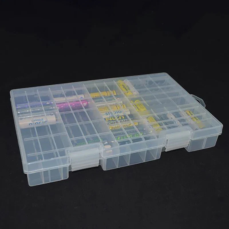 100-Slot AA & AAA Battery Storage Box | Transparent Organizer