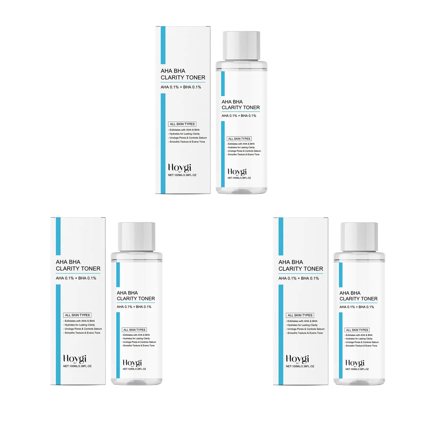 AHA BHA Exfoliating Toner – Pore Refining & Oil Control Peaceful Pleasures Health and Wellness 3 x 100ml Boxed