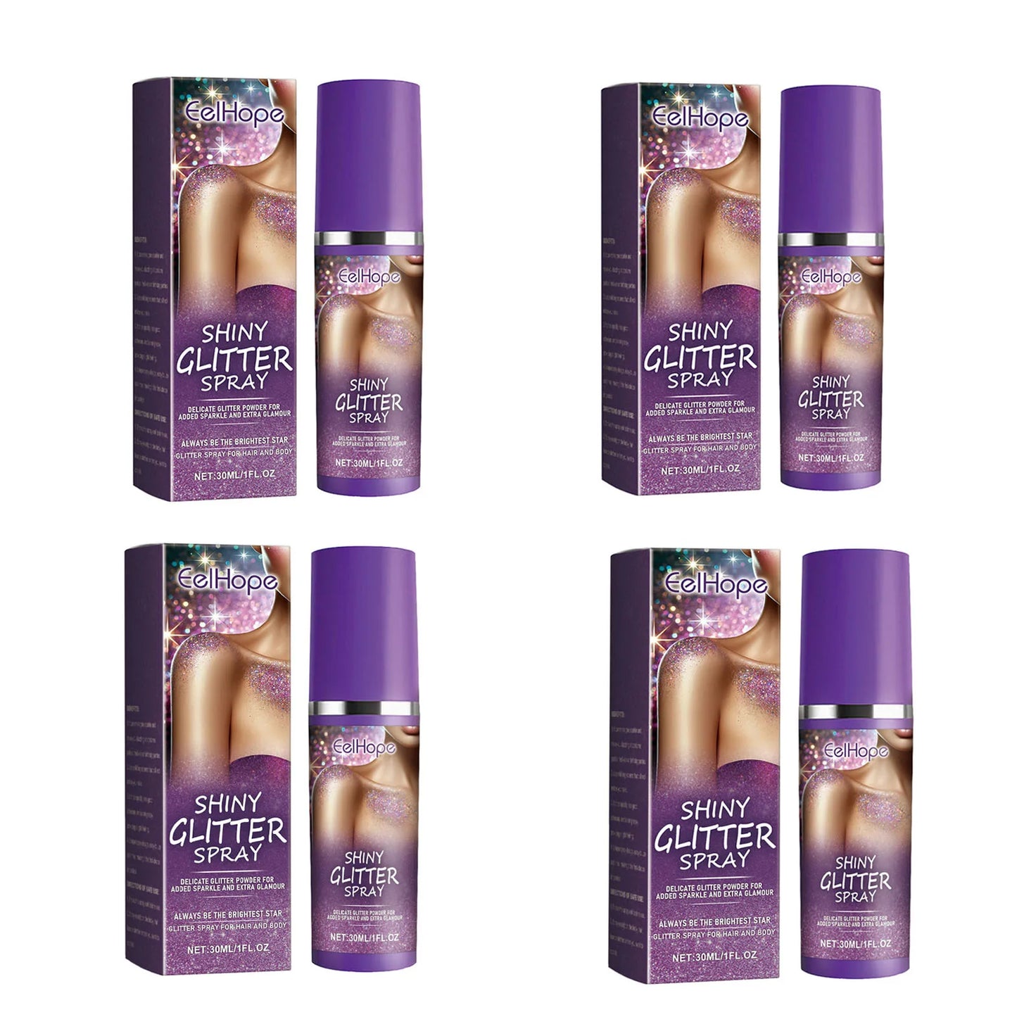 Eelhope Glitter Spray – Shimmer Highlighter for Skin, Hair & Face