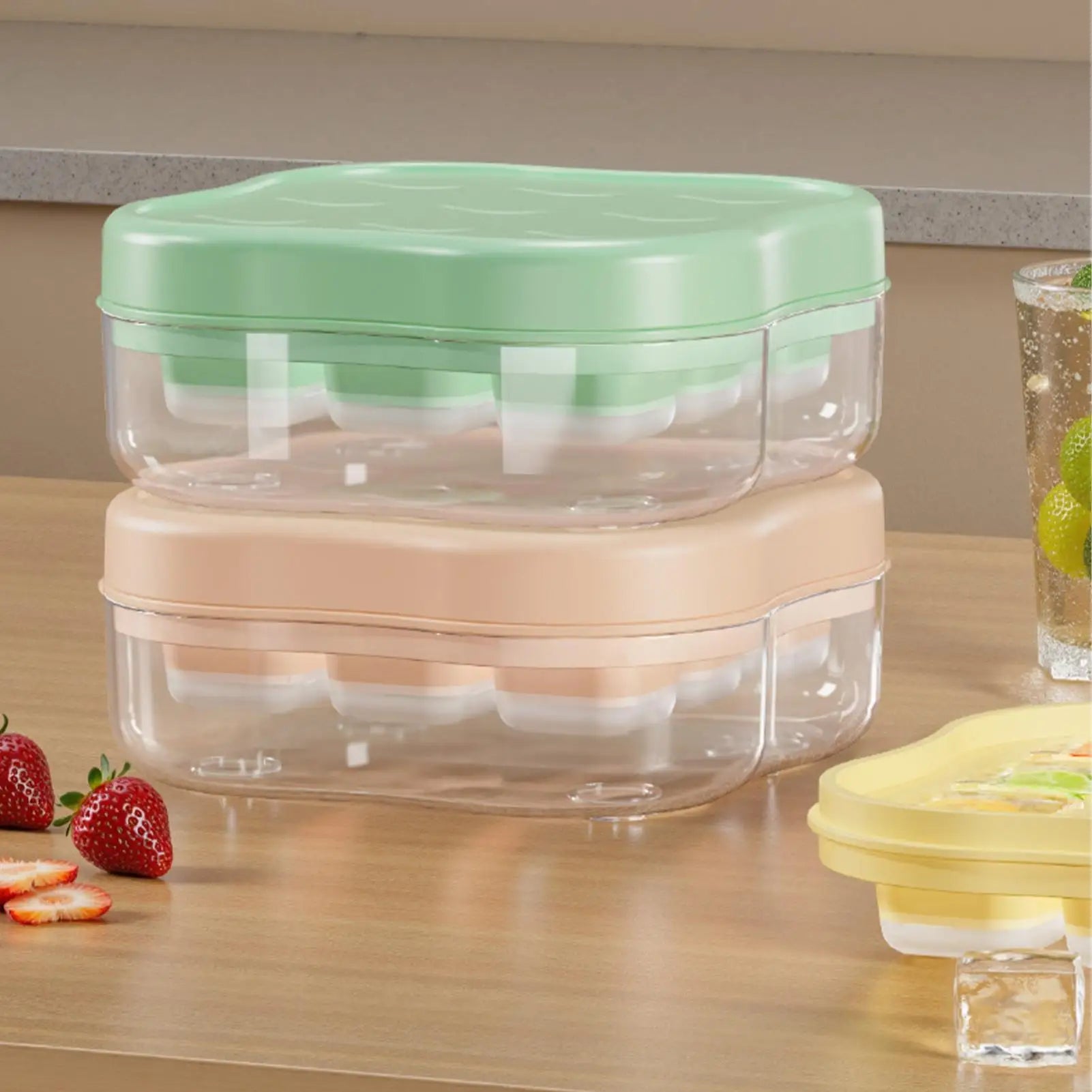 9-Grid Ice Cube Mold with Lid Food Grade Freezer Tray For Whiskey Cocktail Bourbon Juice, Summer Home Bar Restaurant Party Peaceful Pleasures Health and Wellness