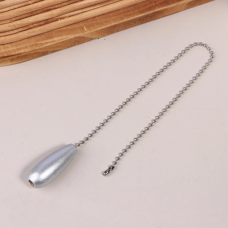 6 Colors Ceiling Fan Chain Pulls Wooden Pull Chain Pendant Rope Extension Pull Chain Easy Install For Ceiling Light Lamp Fan Peaceful Pleasures Health and Wellness Silver