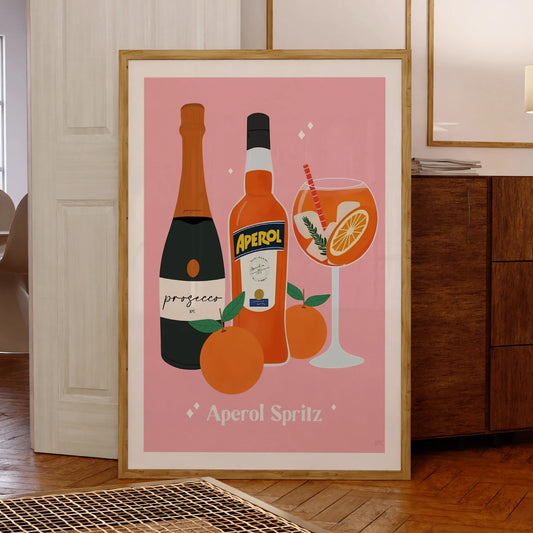 Aperol Spritz Canvas Wall Art Print | Bar & Kitchen Decor Canvas Wall Art Peaceful Pleasures Health and Wellness