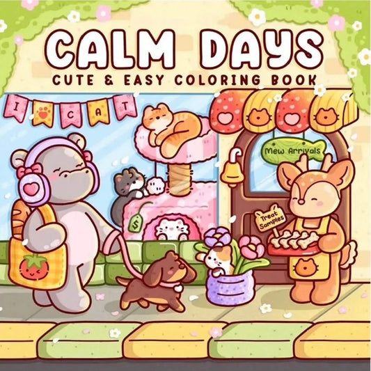 Calm Days Stress Relief Coloring Book Cute Animal Drawing Perfect Peaceful Pleasures Health and Wellness Default Title