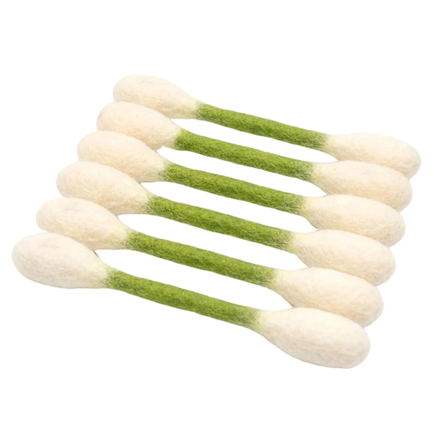 6 Pack Durable Felt Cat Kicker Toy Giant Cotton Swab Shape Interactive Kitten Teething Rope Chew Toy for Indoor Cats Accessory Peaceful Pleasures Health and Wellness Green