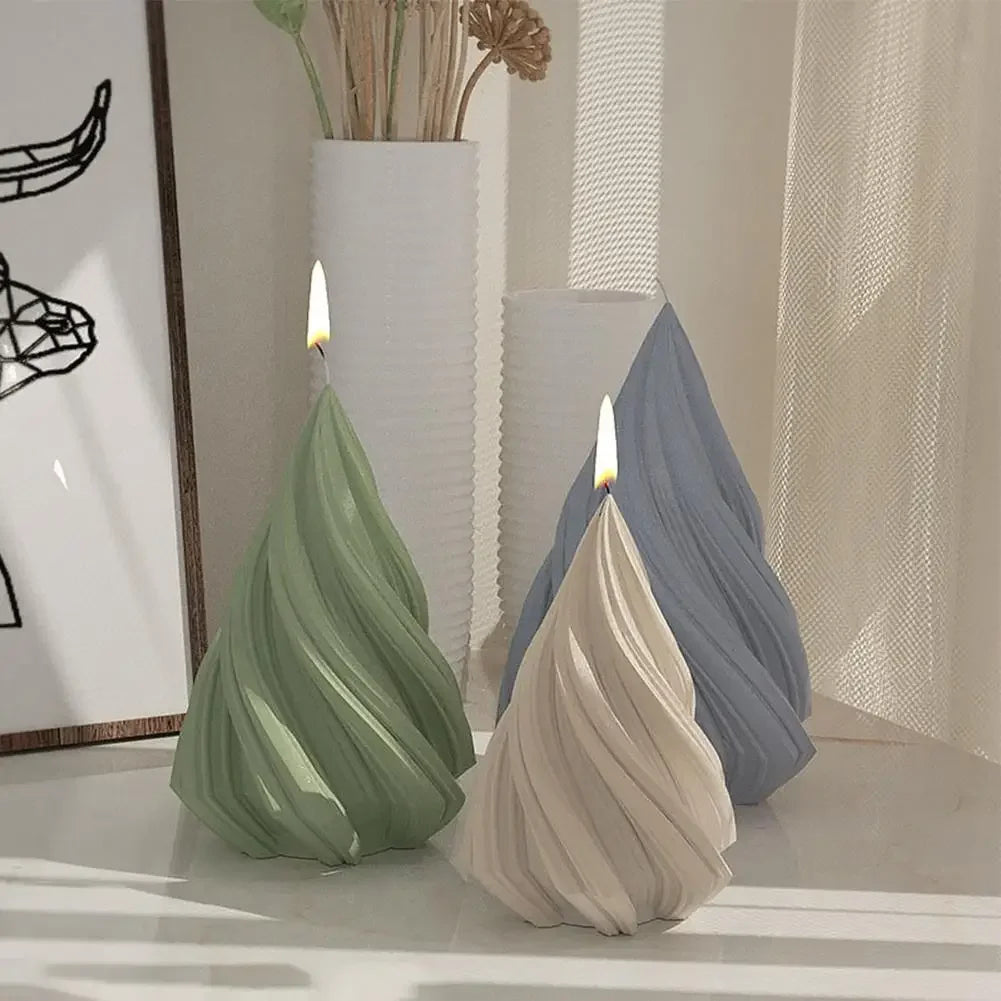 1pc 3D Geometric Pillar Candle Mold for DIY Candle Making - Aromatherapy Resin Molds for Home Art Decor Peaceful Pleasures Health and Wellness