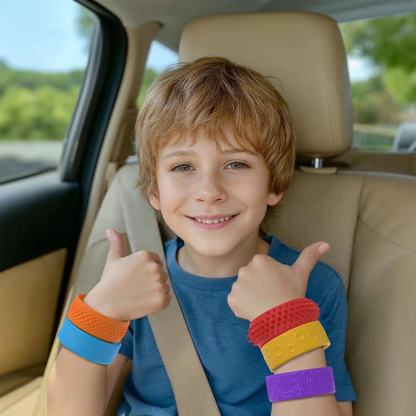 6 pcs Silicone Sensory Fidget Toys Slap Bracelets Textured Toys For Kids Autism Calming Sensory Toy For Special Needs Fidgets Peaceful Pleasures Health and Wellness