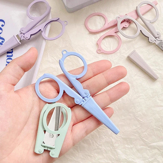 Kawaii Folding Scissors Mini Keychain | Morandi Color Craft Tool Mini Folding Scissors Peaceful Pleasures Health and Wellness