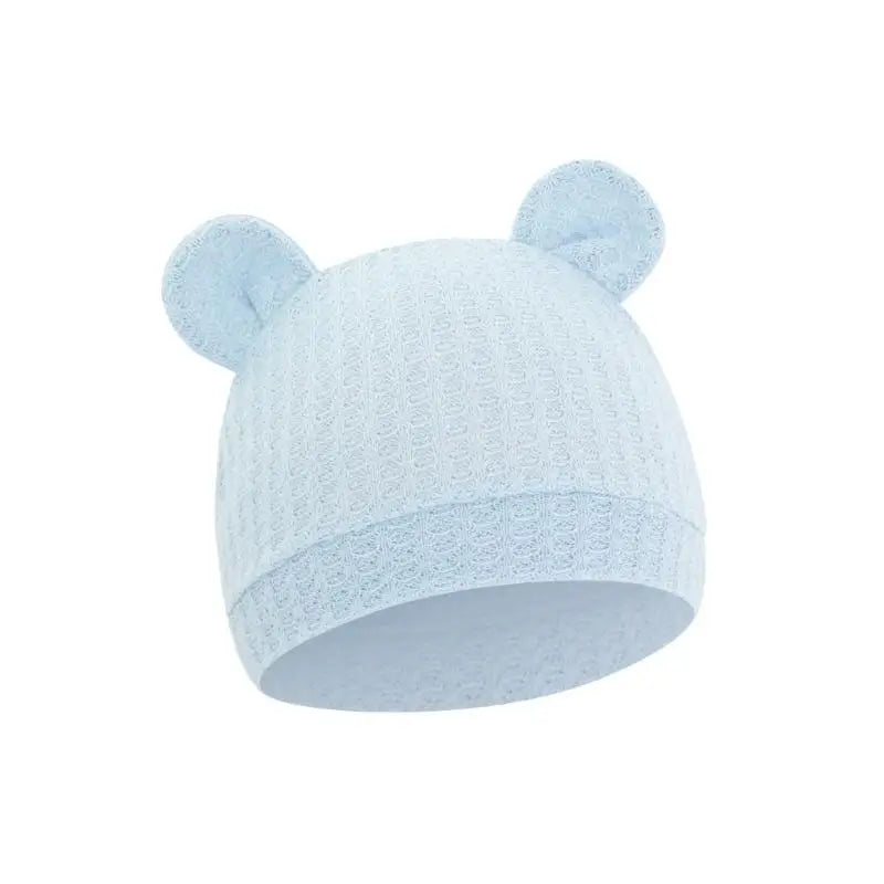 Bear Ear Newborn Baby Hat | Waffle Knit Stretchy Cap 0–24 Months