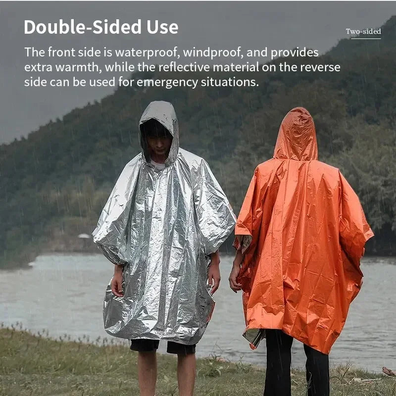 Emergency Waterproof Rain Poncho | Survival Camping Raincoat