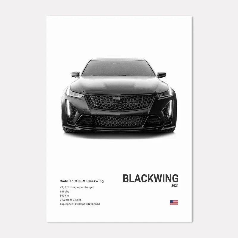 Famous Cars GT Canvas Wall Art Print Poster – Unframed Decor