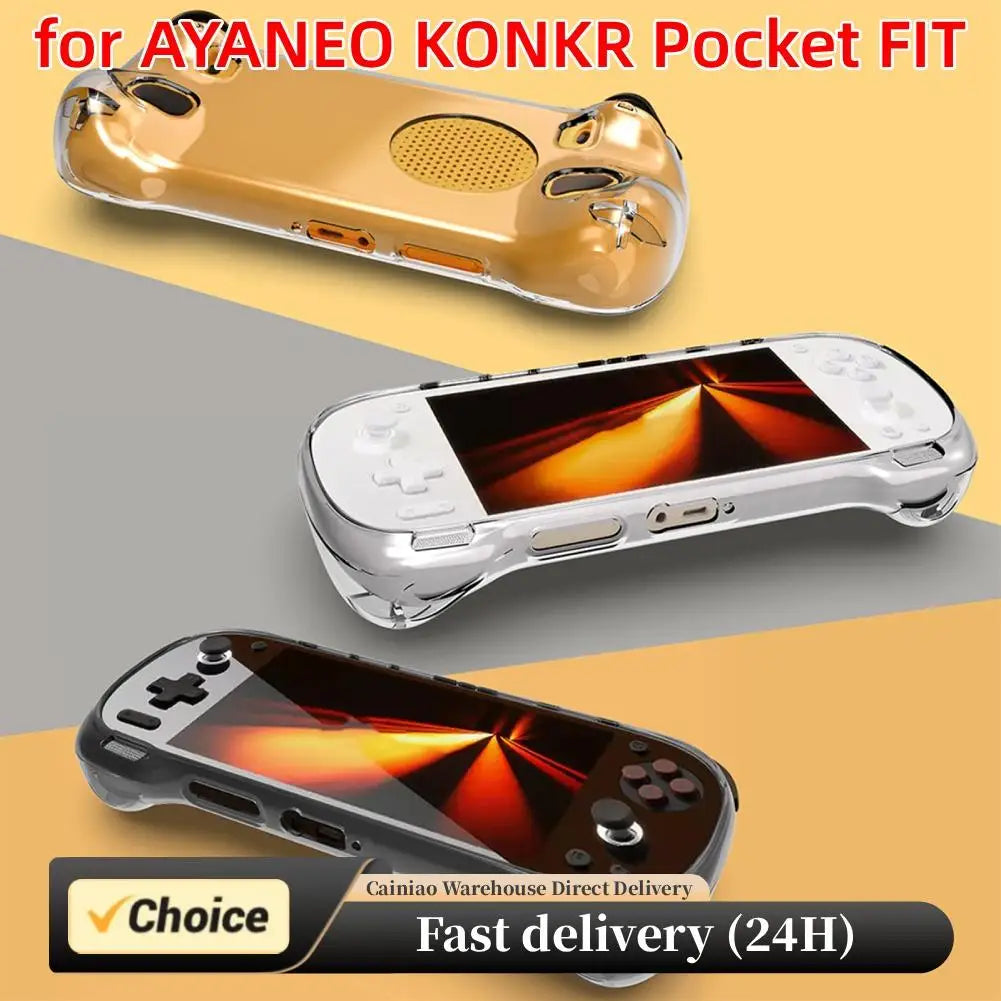 Clear Anti-Scratch Shockproof TPU Soft Shell for AYANEO KONKR Pocket FIT Handheld Game Console 1:1 Precise Cutouts Full Coverage Peaceful Pleasures Health and Wellness