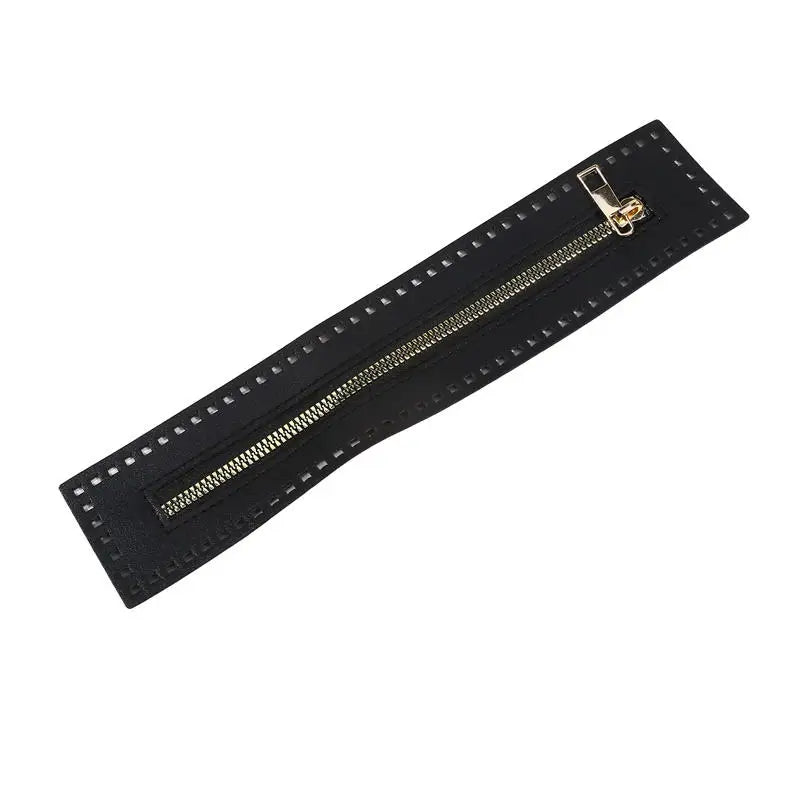 Repair Zipper Strip Braided Tape with Needle Holes PU Leather Luggage Bag Hardware Accessories DIY Replacement Zipper Pull Peaceful Pleasures Health and Wellness black