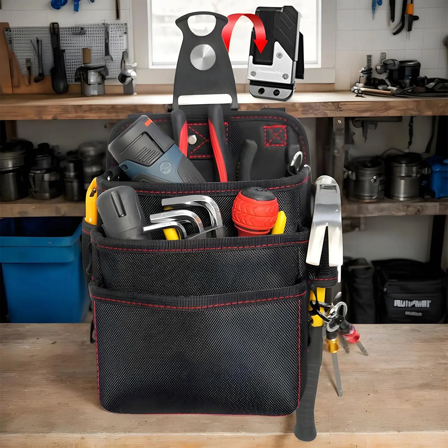 3-Layer Waterproof Tool Belt Pouch for Electricians & Carpenters Tool Belt Pouch Peaceful Pleasures Health and Wellness China Mainland
