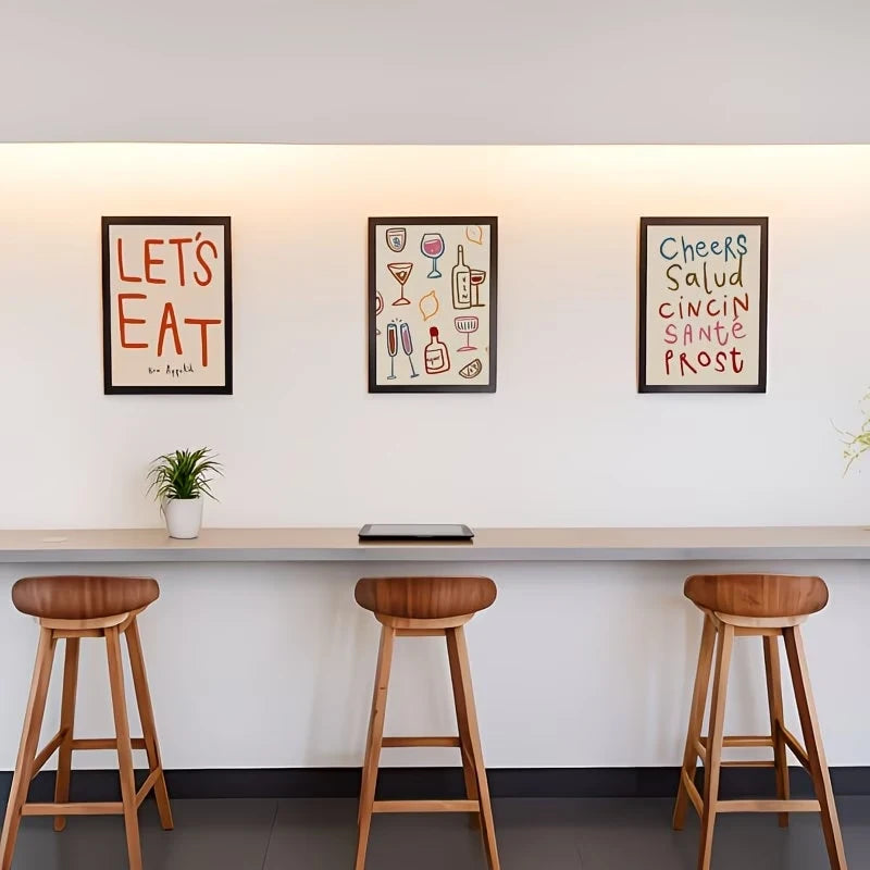 3-Piece Colorful Cheers Canvas Wall Art | Modern Home Decor