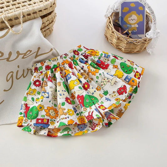 Girls Floral Culottes Wide-Leg Beach Shorts | Ages 4–6 Girls Culottes Shorts Peaceful Pleasures Health and Wellness E 110cm for 4-5T