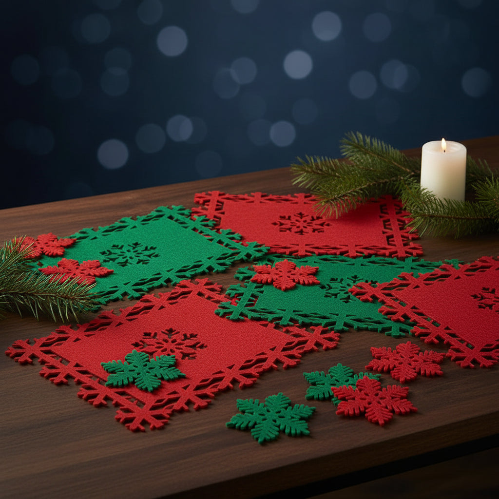 Felt Christmas placemats, coasters, hotel restaurants, family friendly placemats, Halloween felt placemats Peaceful Pleasures Health and Wellness Set 3 L
