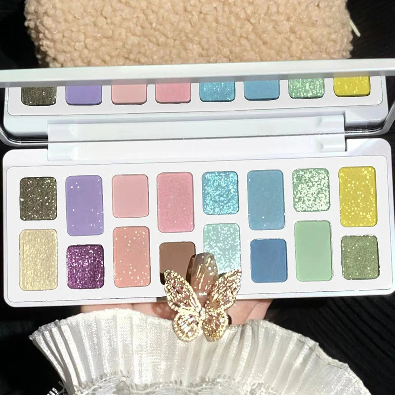 DIKALU 16-Color Eyeshadow Palette – Matte, Shimmer & Glitter
