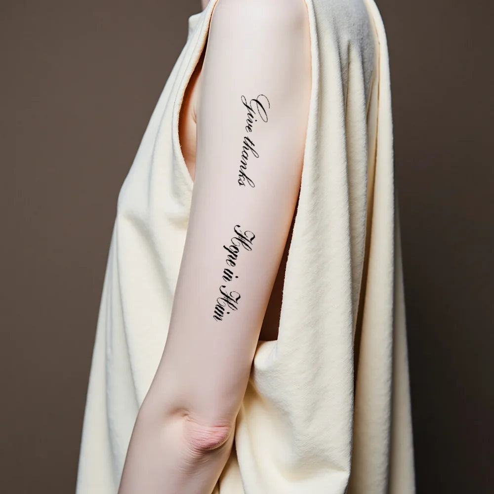 42pcs Waterproof Temporary Tattoo Stickers – Positive Quotes