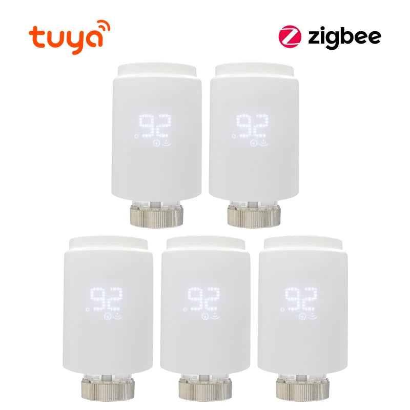 Tuya Smart Home Zigbee 3.0 Thermostatic Valve Radiator Zigbee Thermostat Radiator Zigbee Thermostatic Valve Alexa Google Home Peaceful Pleasures Health and Wellness ME172 5PCS Other