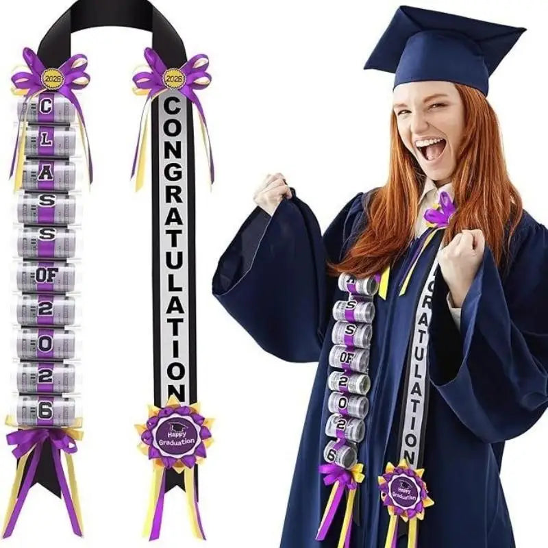 Class of 2026 Money Lei Necklace | Graduation Cash Gift Garland Graduation Lei Necklace Peaceful Pleasures Health and Wellness E