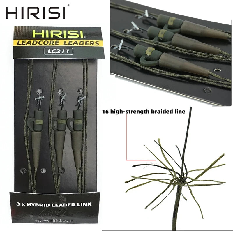 2026 HIRISI 3x Helicopter Carp Fishing Rigs, Lead Core Braided Line with Lead Clips Anti-Tangle Carp Leader Tackle Peaceful Pleasures Health and Wellness