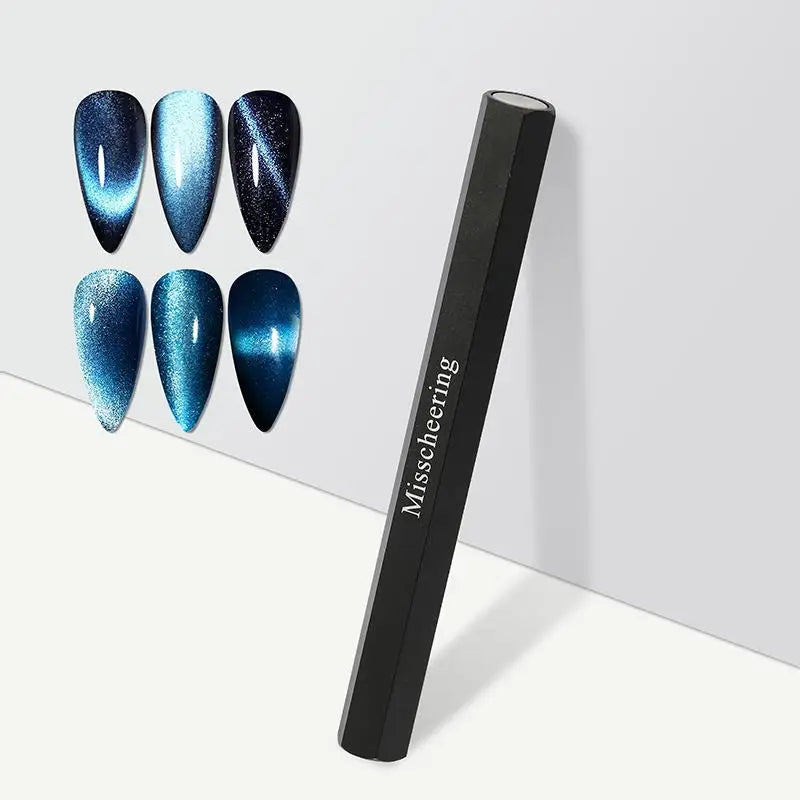 Strong Magnet Stick Hexagonal Shape Double-end Cat Eye For UV Gel Polish Pen Magnet Nail Art Manicure Design Pen Tools Peaceful Pleasures Health and Wellness Black