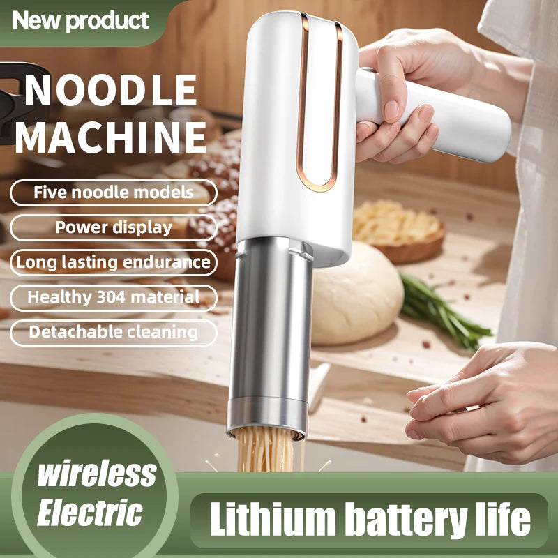 HOMEFISH Cordless Electric Noodle Maker – Portable Noodle Press