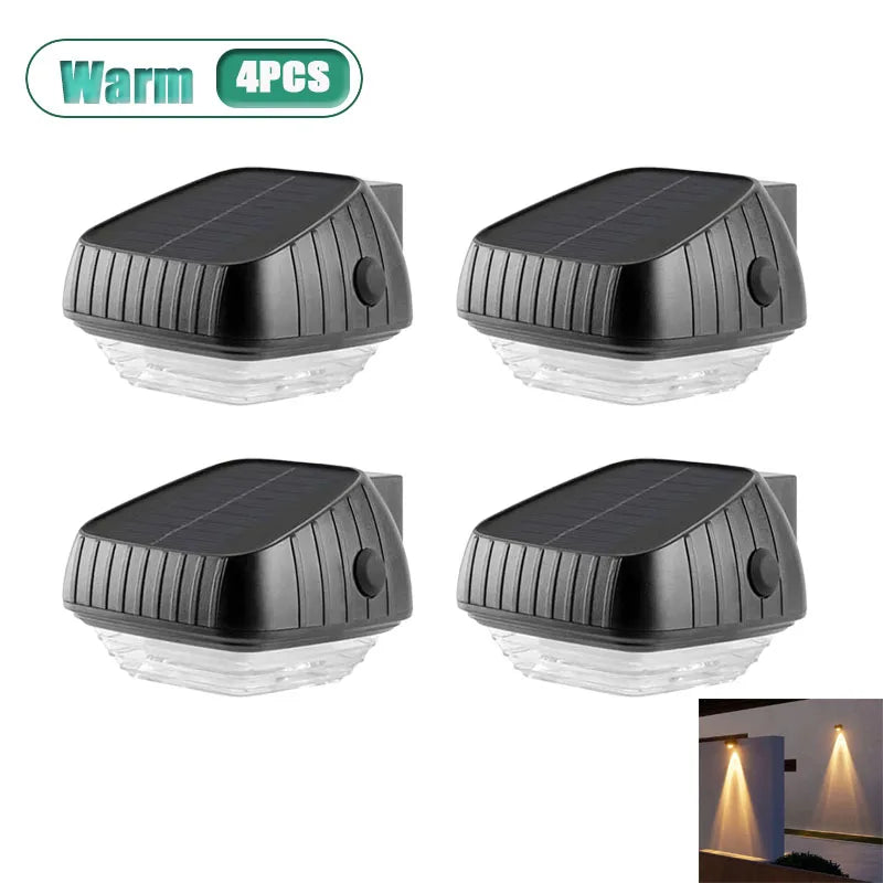 Solar Waterproof Outdoor Wall Lights – Garden Fence Patio Lamp