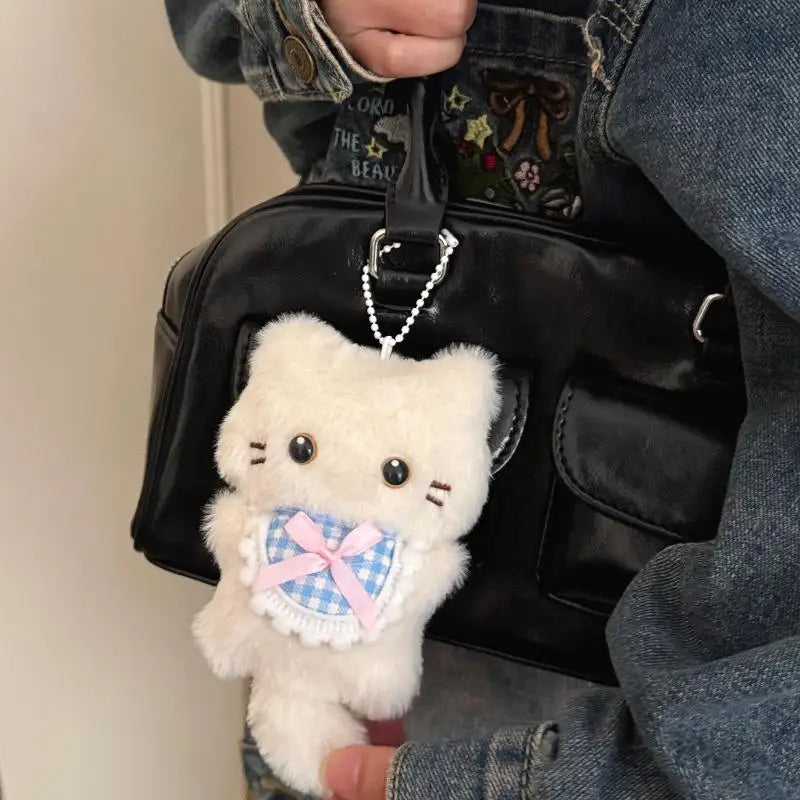Plush Cat Bag Charm – Cute Squeaky Keychain Pendant