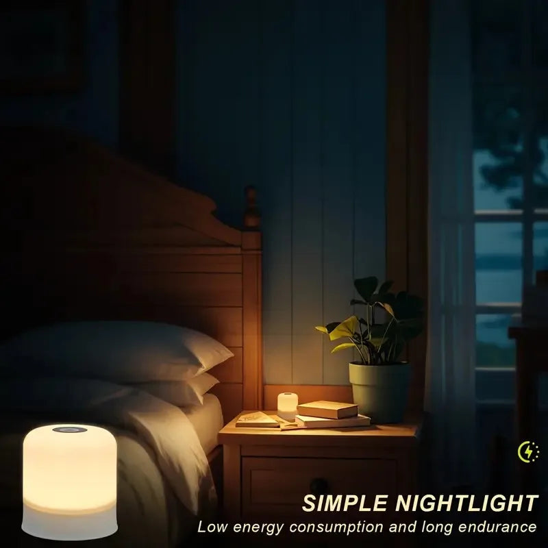 RGB LED Table Lamp Dimmable Bedside Lamp For Bedroom Tricolor 16Color Change Touch Night Light Rechargeable Portable Night Lamp Peaceful Pleasures Health and Wellness