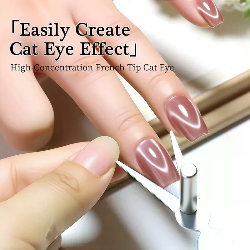 2-in-1 Magnetic Nail Stick Set Double-Headed French Cat Eye Design with Big Y-Shaped Clip for DIY Gel Polish Manicure Peaceful Pleasures Health and Wellness
