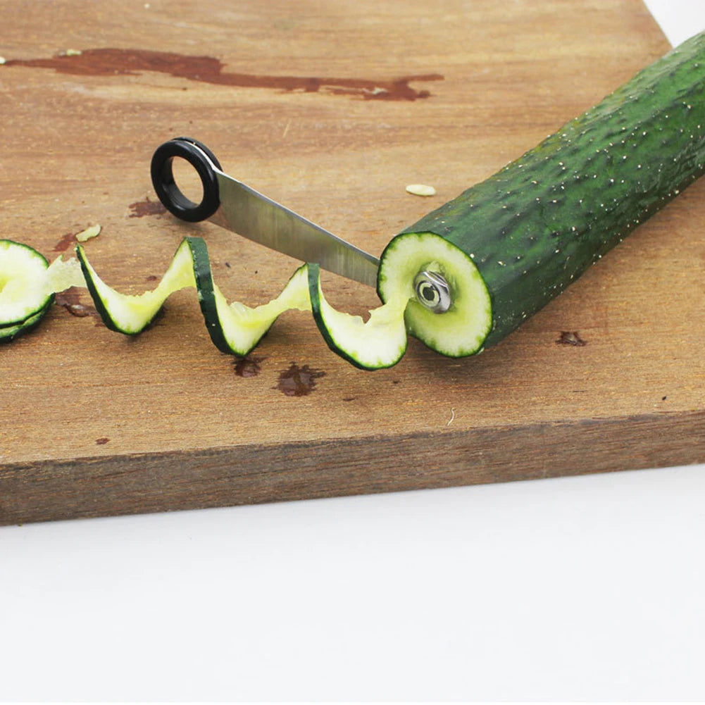 Stainless Steel Spiral Vegetable Cutter | Manual Slicer Tool Spiral Vegetable Cutter Peaceful Pleasures Health and Wellness