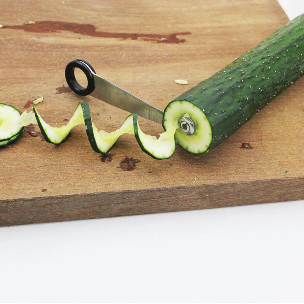 Stainless Steel Spiral Vegetable Cutter | Manual Veggie Slicer