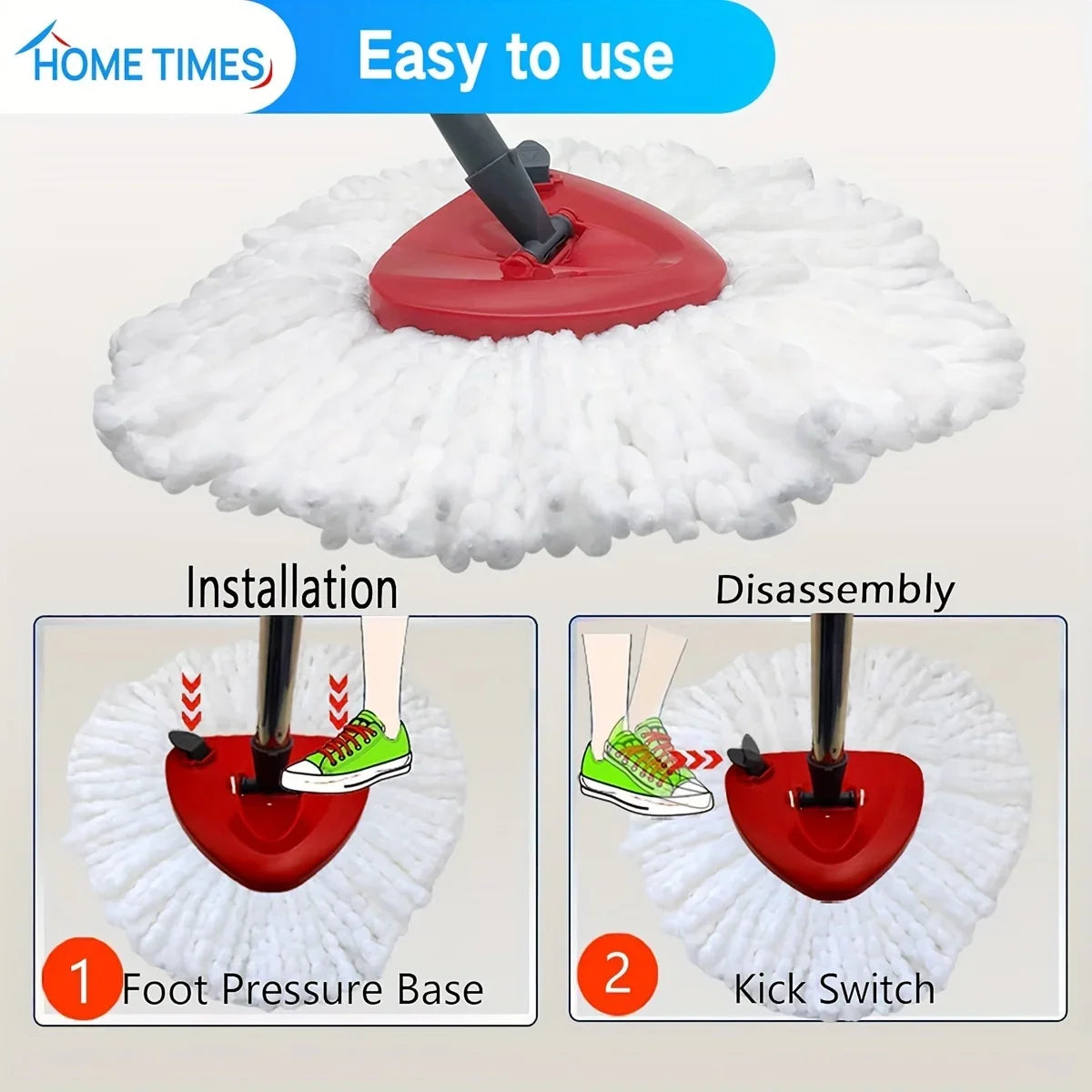 Mop Accessories for O-cedar/Vileda Microfiber EasyWring Spin Mop,Spin Mop Head for O-Cedar/Vileda 1 Tank System Peaceful Pleasures Health and Wellness