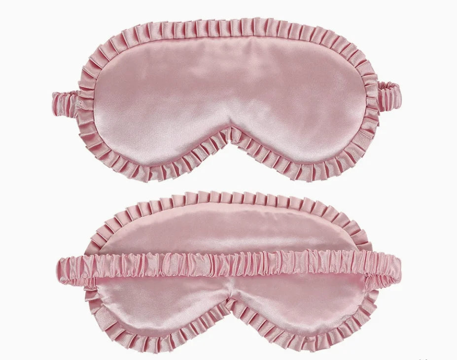 Premium Silk Sleep Eye Mask – Lace Trim Lightproof Blindfold