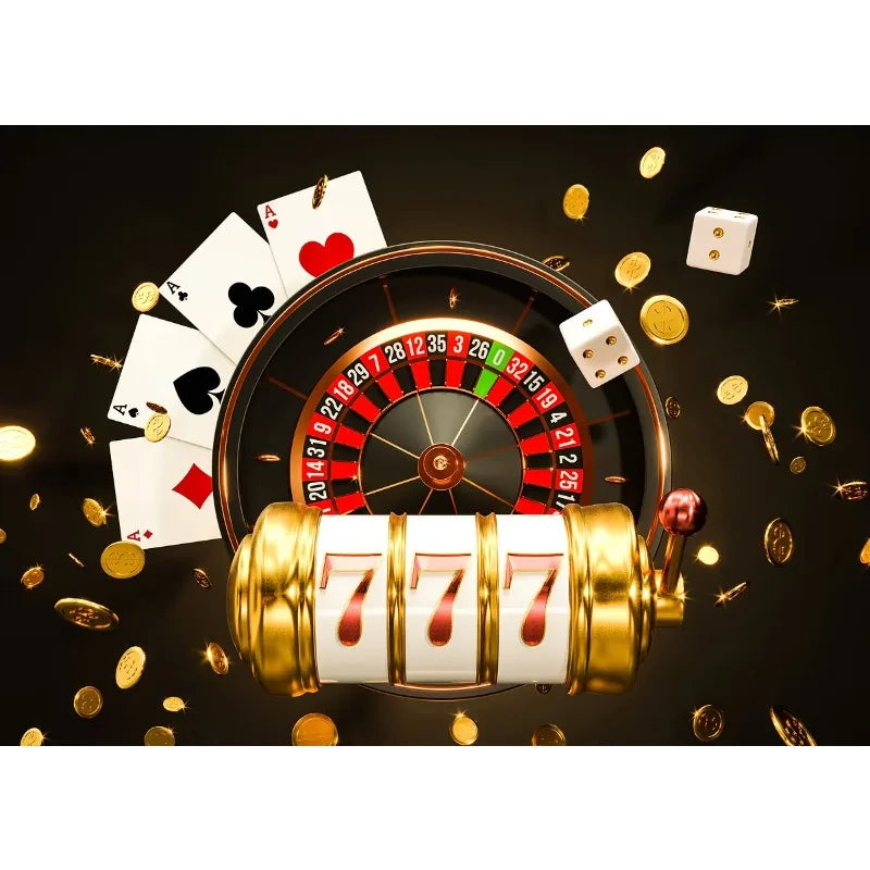 Casino Poker Dice Roulette Slots Gambling Poster Modern Print Canvas Painting Wall Art Picture for Club Living Room Home Deco Peaceful Pleasures Health and Wellness 18 20x30cm Unframed