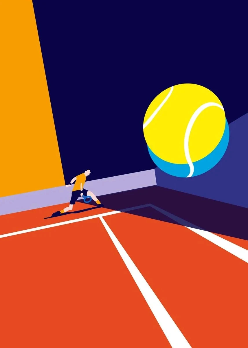 Sports Court Canvas Wall Art | Basketball Football Tennis Poster