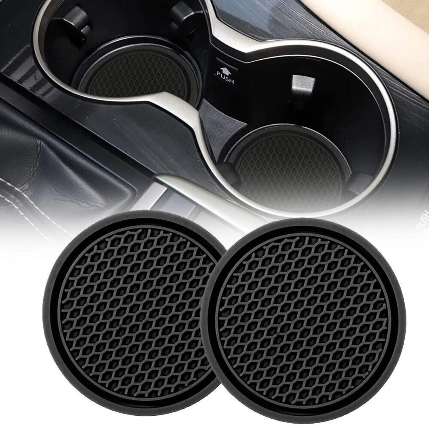 Auto Interior car creative water coaster Non-slip Diamond Rhinestone Rubber Mat for Bottle Holder Coaster Anti-skid Cup Holders Peaceful Pleasures Health and Wellness