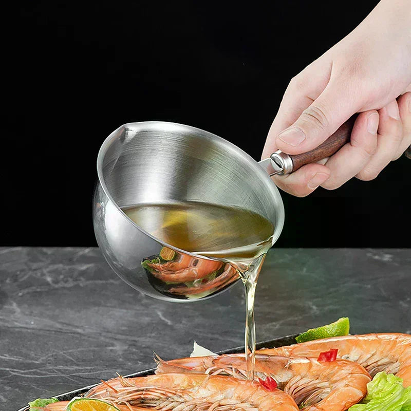 Stainless Steel Long Handle Wax Melting Pot & Butter Warmer Melting Pot Peaceful Pleasures Health and Wellness