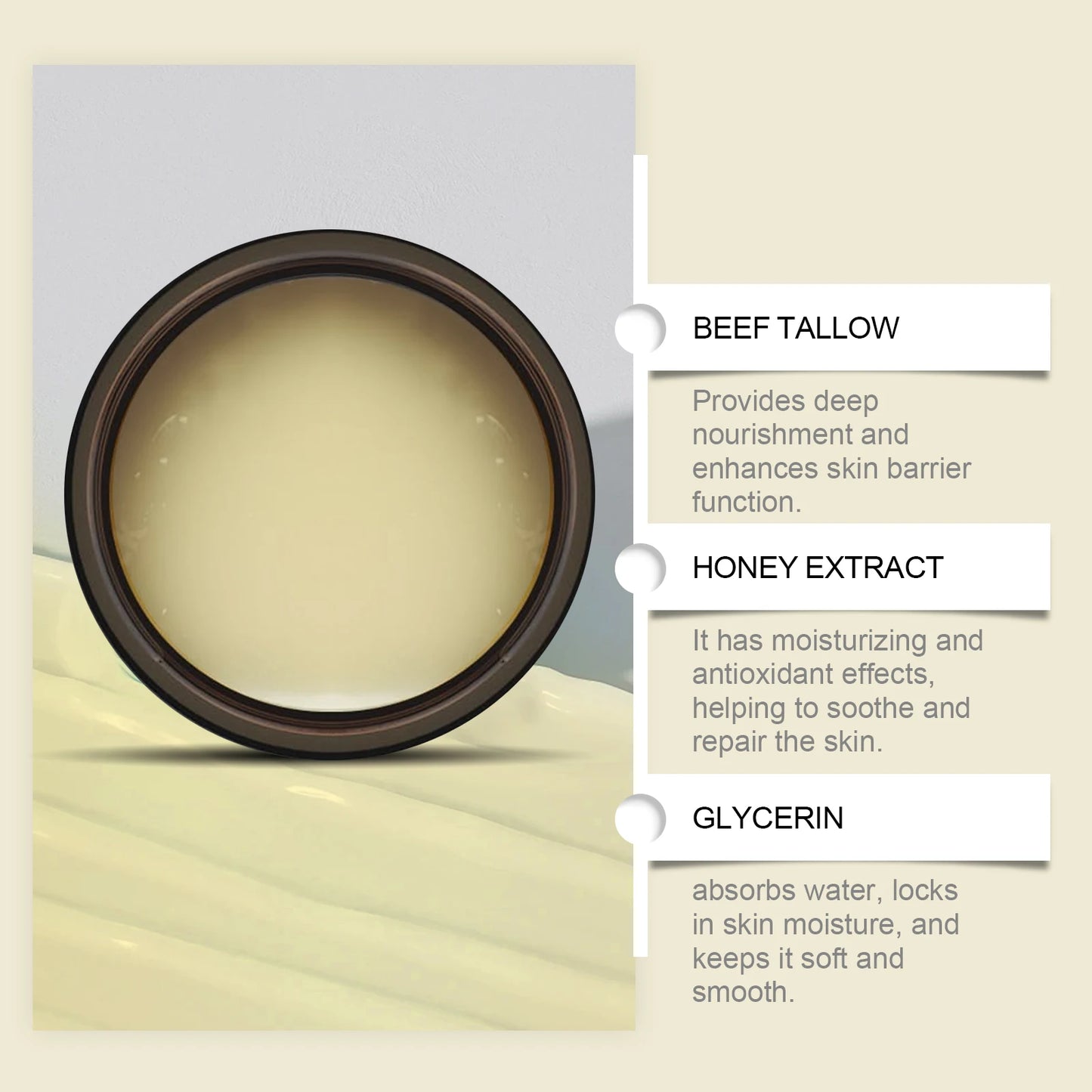 Whipped Beef Tallow & Honey Balm – Face & Body Moisturizer