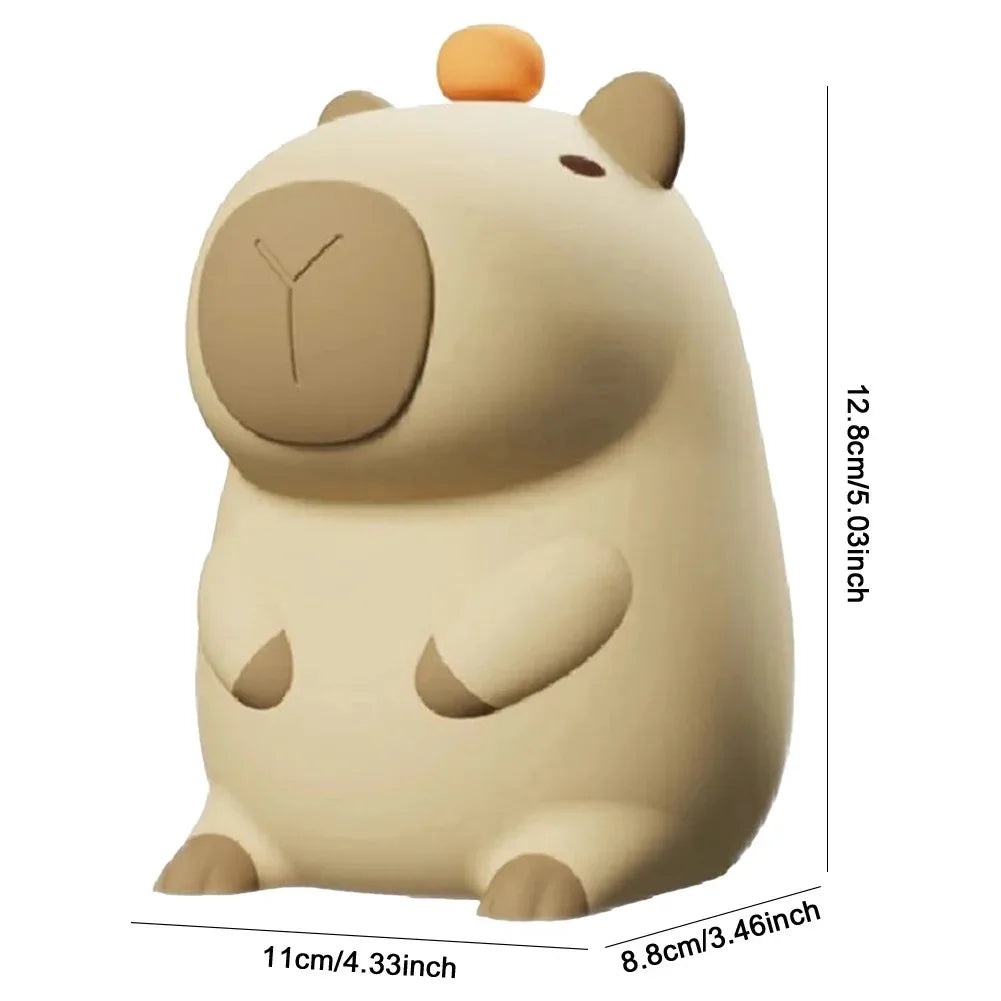 GGbingo Rechargeable Cute Capybara Night Light Novelty Dimmable Nursery Nightlight Touch Lamp Silicone Pat Lamp for Kids Room Peaceful Pleasures Health and Wellness