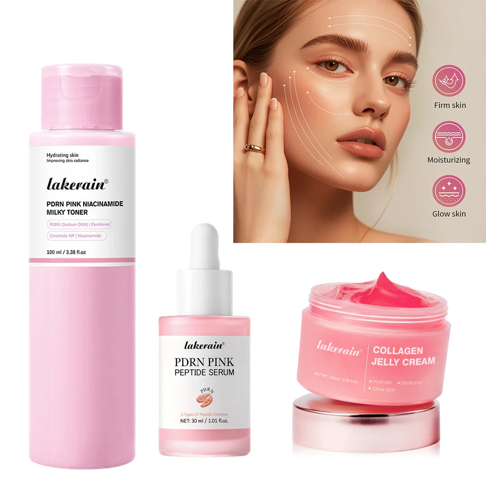 Salmon DNA PDRN Collagen Jelly Cream & Niacinamide Toner Set Korean Skincare Set Peaceful Pleasures Health and Wellness