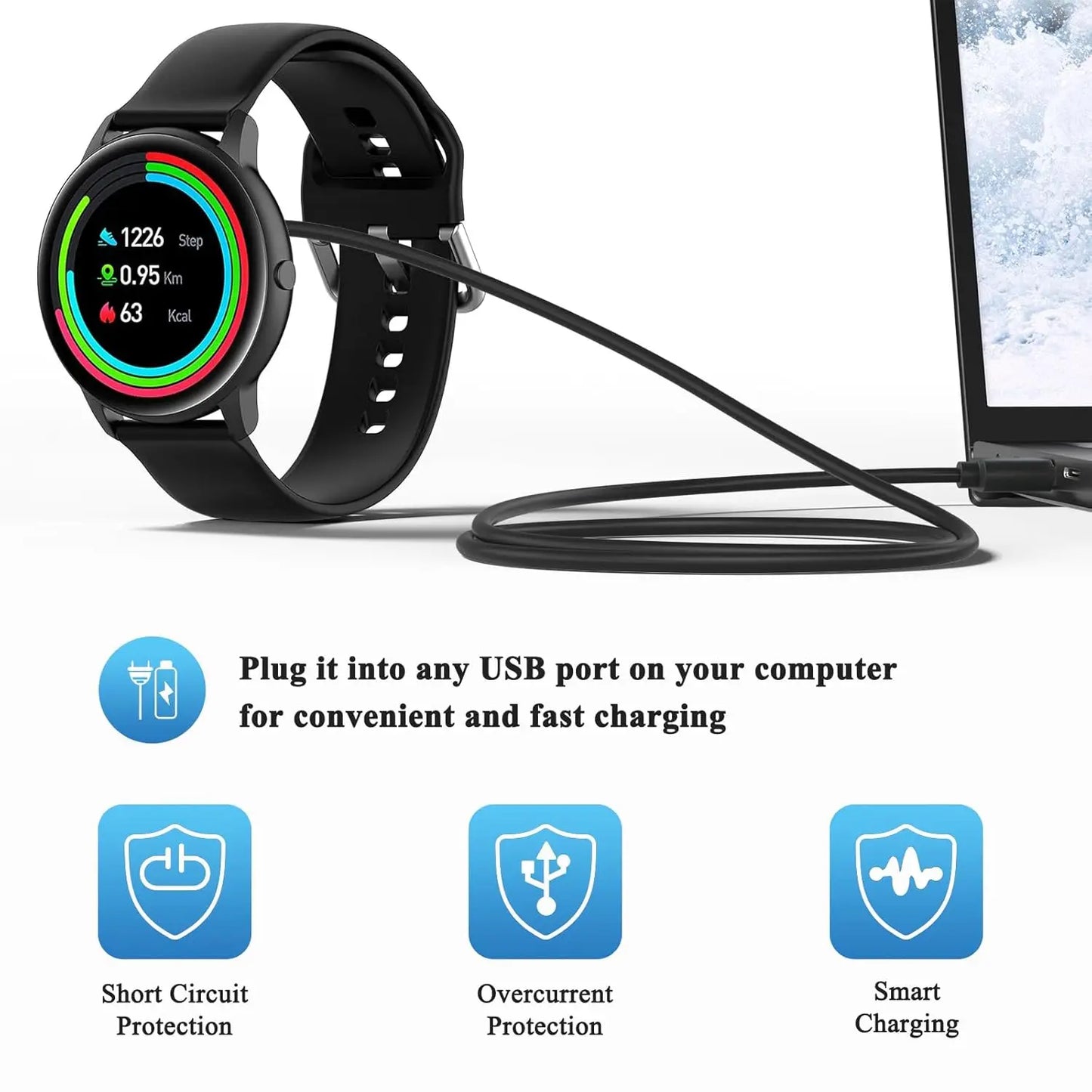 Magnetic USB Charger for Haylou Solar LS05 & YAMAY SW022 Peaceful Pleasures Health and Wellness