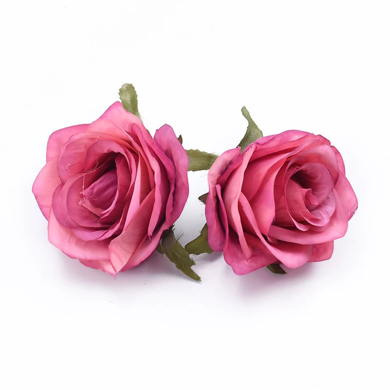 Silk Rose Artificial Flower Heads 5/10 Pcs | Wedding & Party Decor