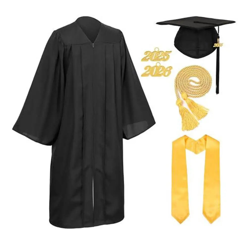 Graduation Cap & Gown Set – Unisex Academic Robe with Tassel