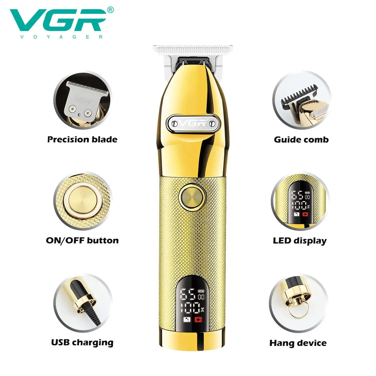 VGR V-275 Professional Electric Hair Clipper | LCD, Rechargeable