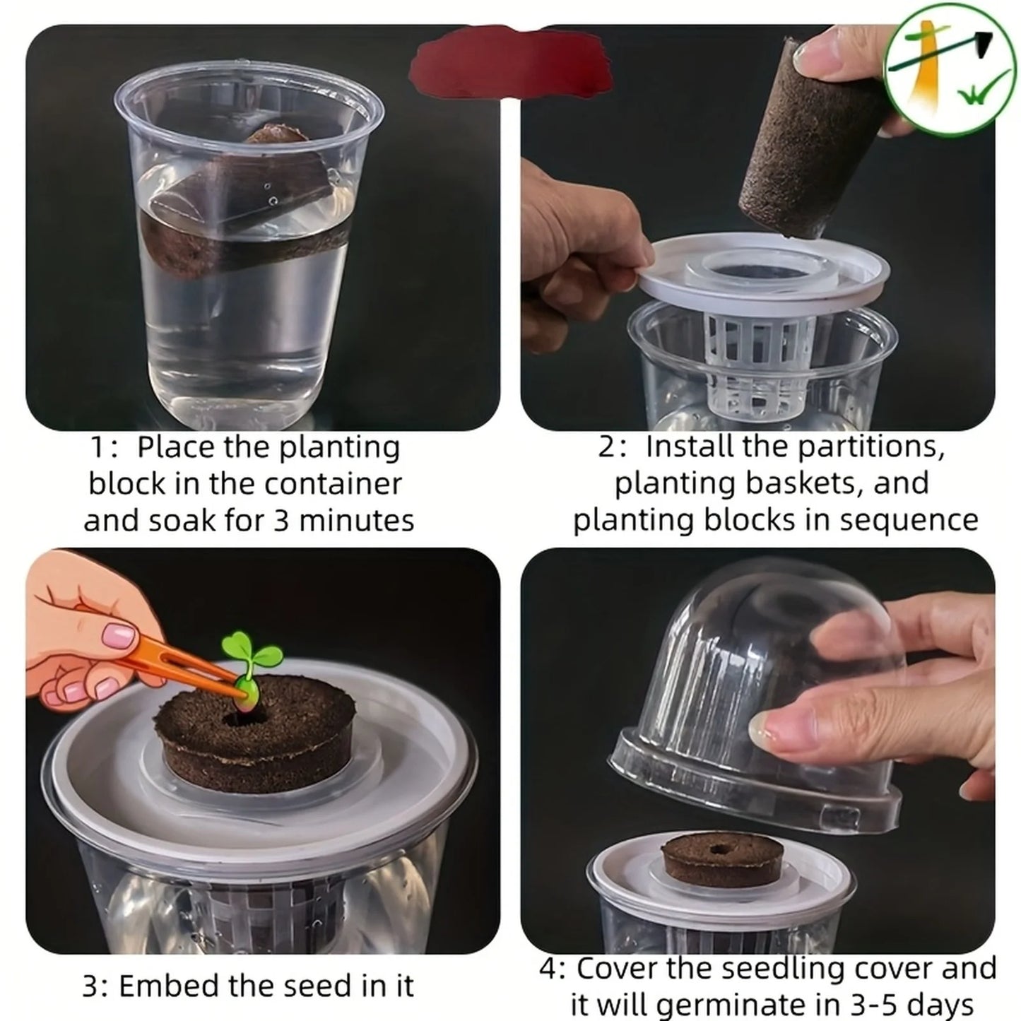 1pc Visible Clear Plants Germination Cup Hydroponic Seed Planter Pots Reusable Durable Seed Starter Tray Plastic View Cups Peaceful Pleasures Health and Wellness