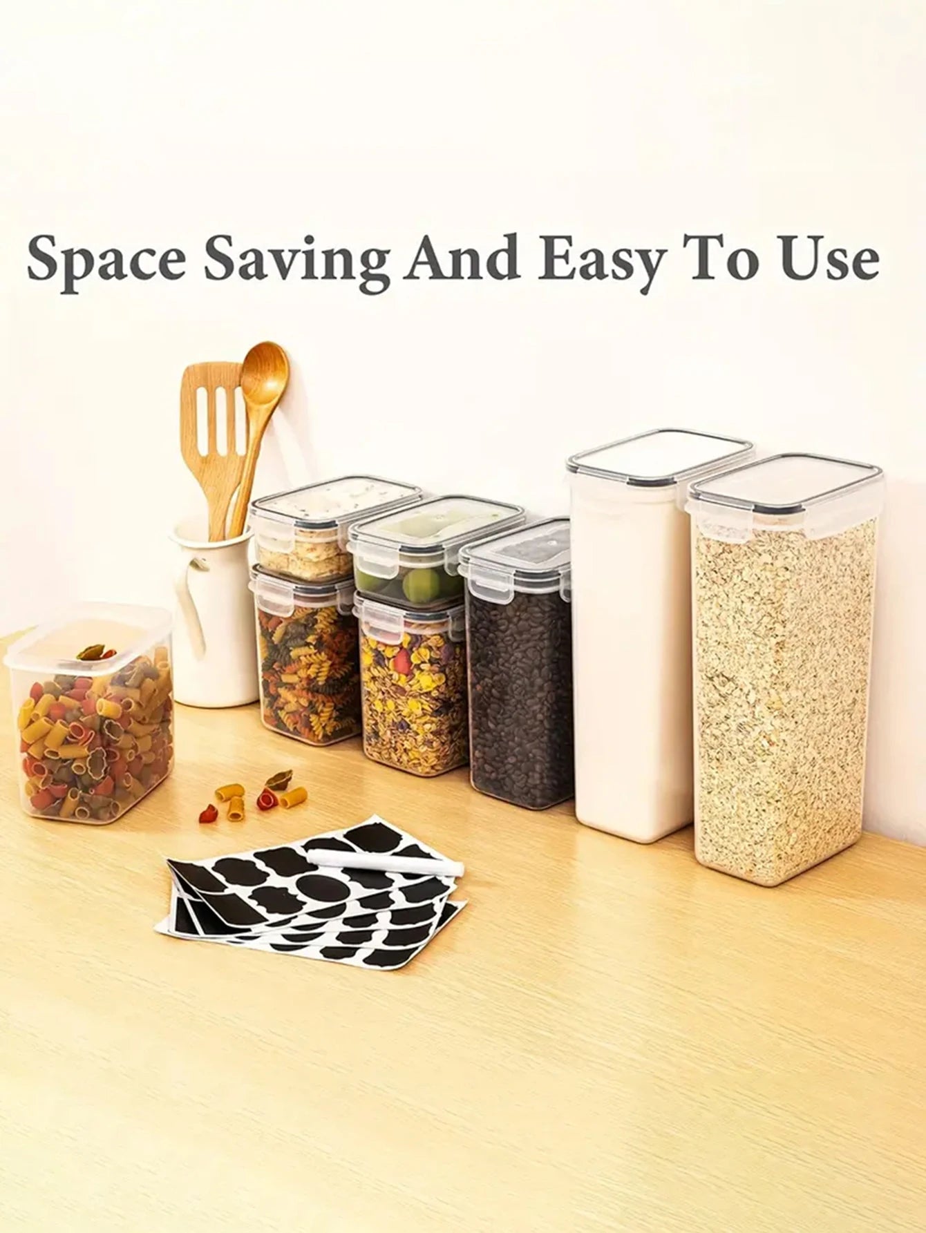 14pcs Airtight Pasta & Dry Food Storage Containers with Lids Kitchen Storage Peaceful Pleasures Health and Wellness