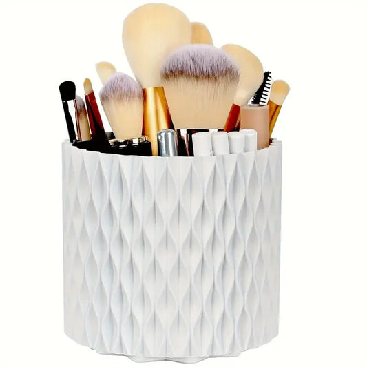 360° Rotating Makeup Brush Holder Organizer | RUNTOIN Makeup Brush Organizer Peaceful Pleasures Health and Wellness WG-SNT-WH